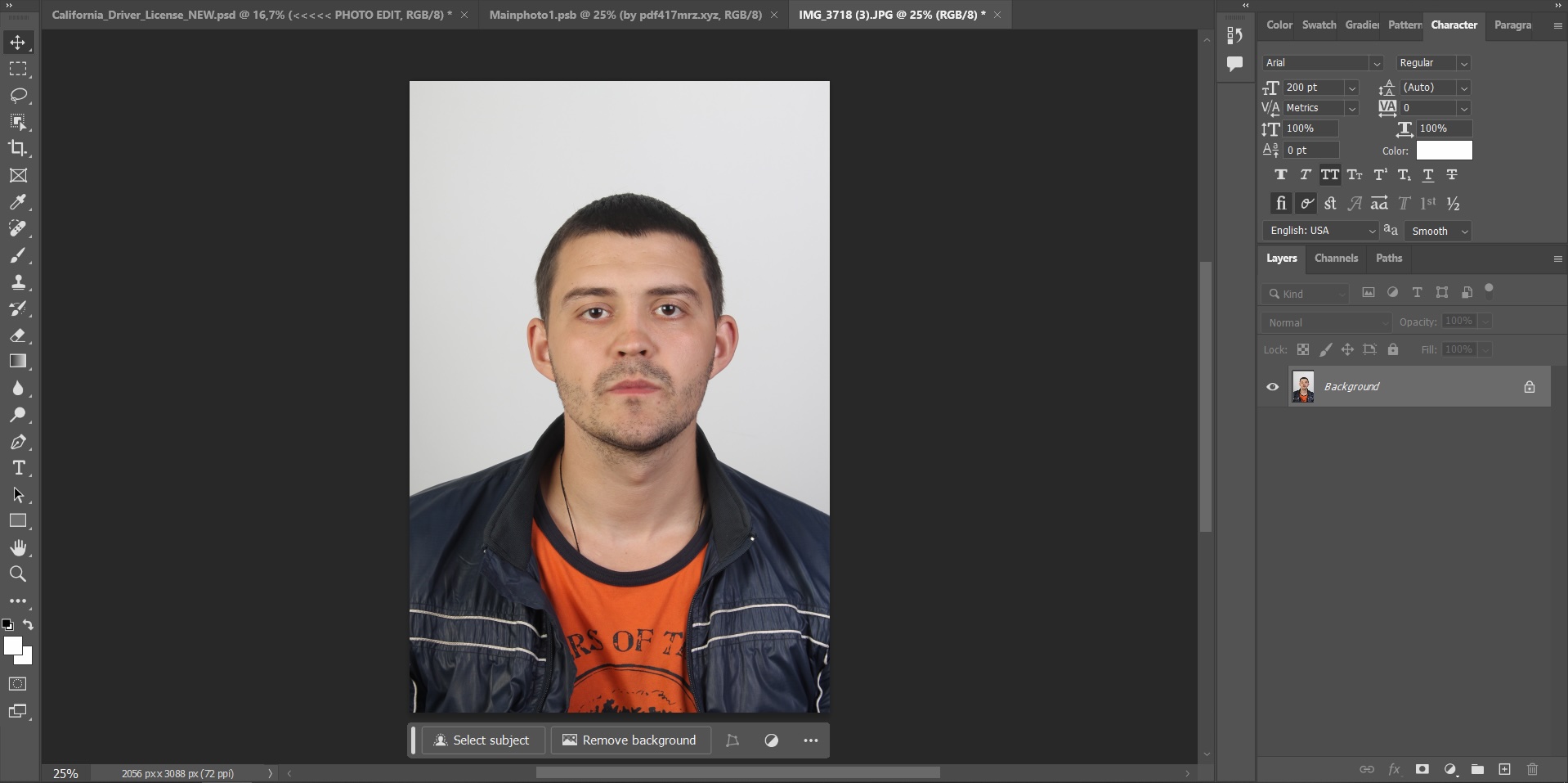 Editable ID template with photo change function