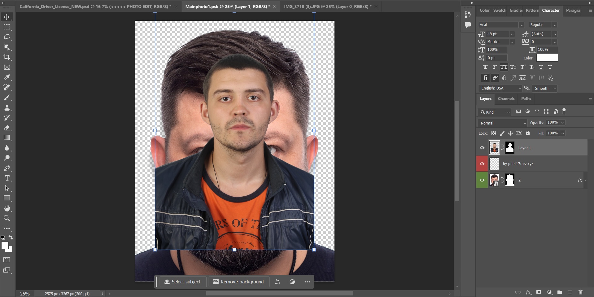Adding a new photo to the PSD Template