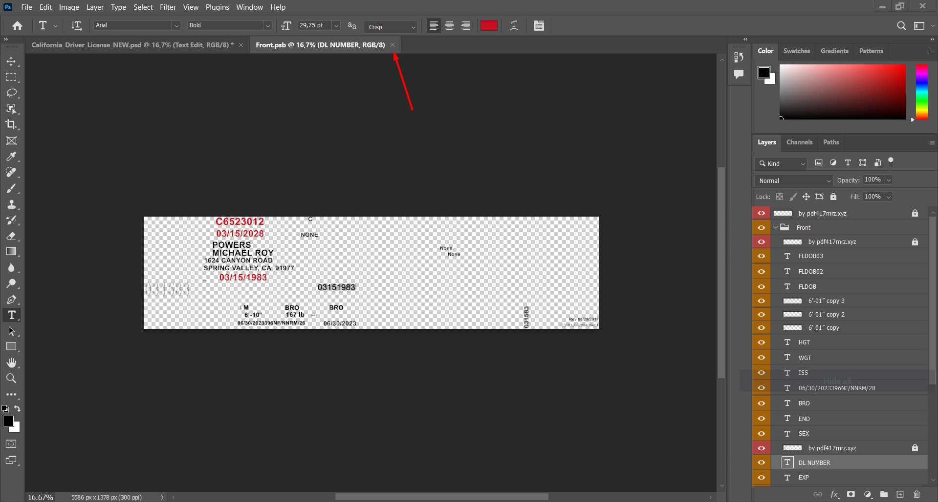How does layers look in the psd template