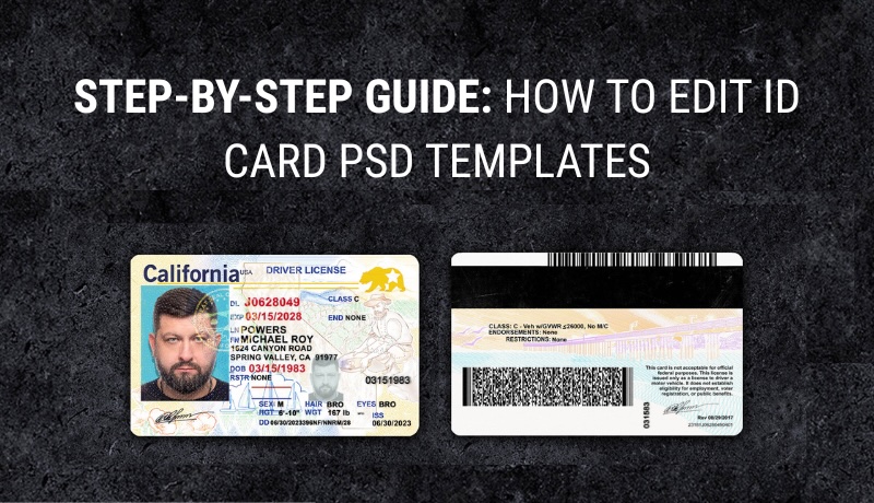 how to edit USA ID psd template in photoshop