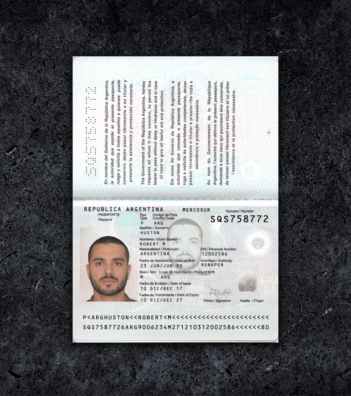 Argentina Passport PSD Template - 2019