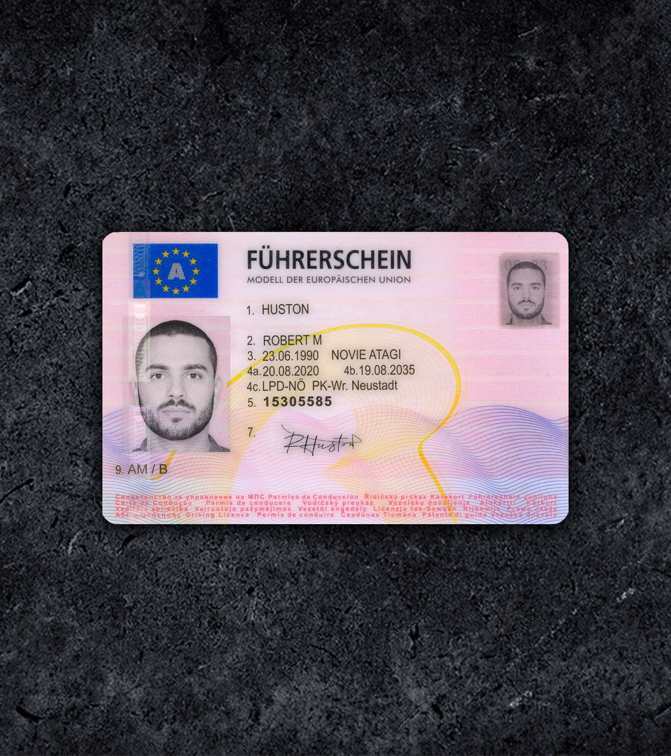 Austria AT Driver License PSD Template - 2013