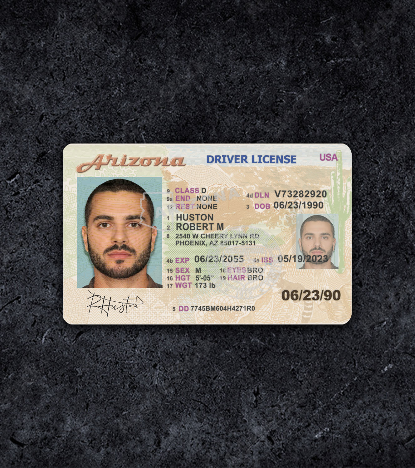 Arizona AZ Driver License PSD Template - 2014