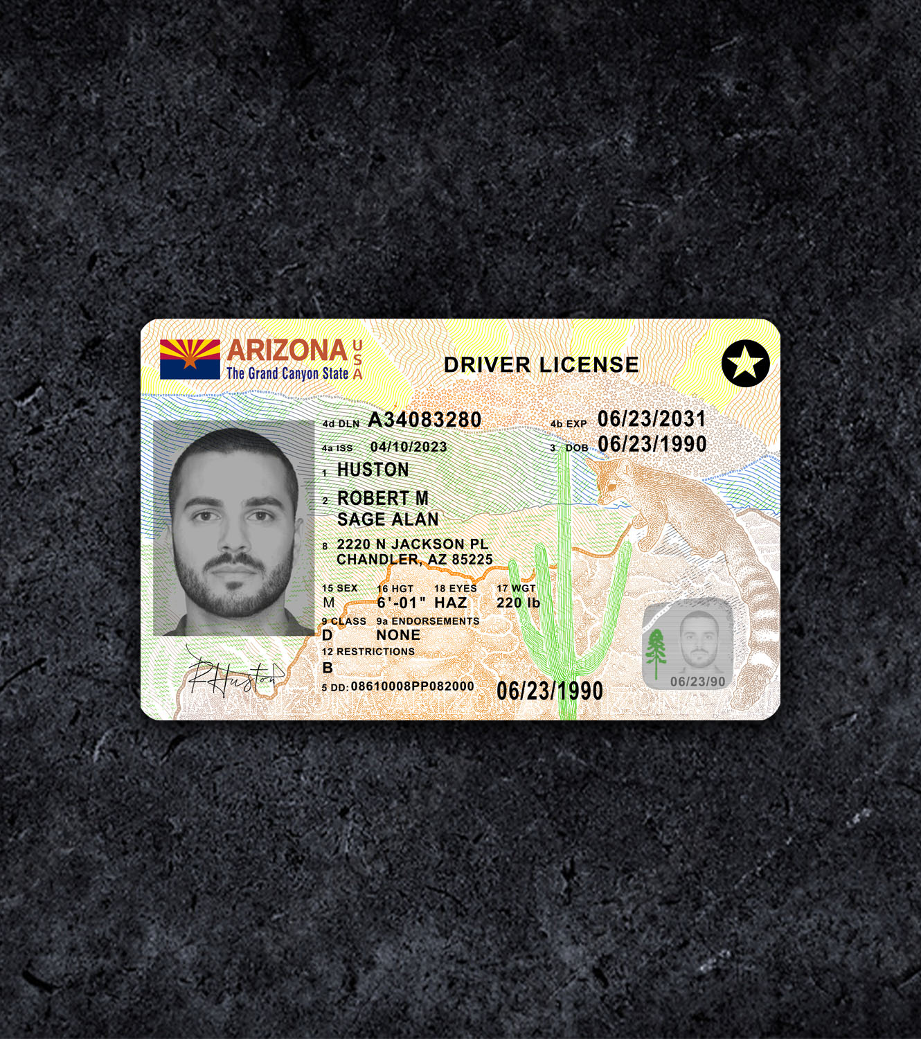 Arizona AZ Driver License PSD Template - 2023
