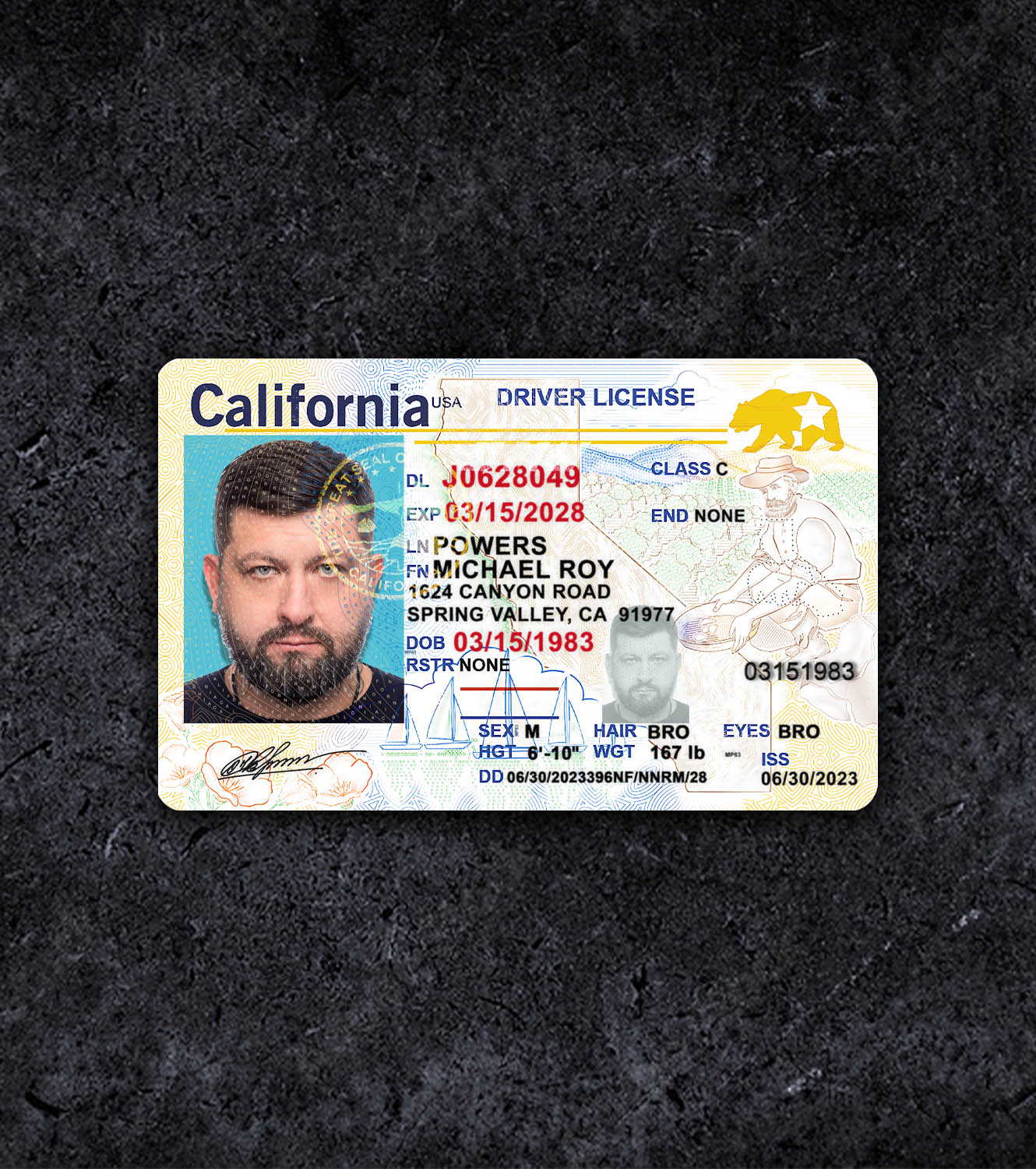 California Driver License PSD Template - 2017