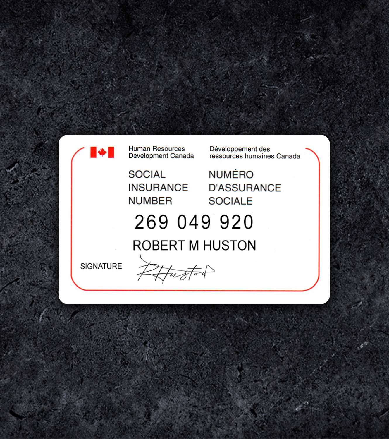 Canada SIN Social Insurance Number PSD Template
