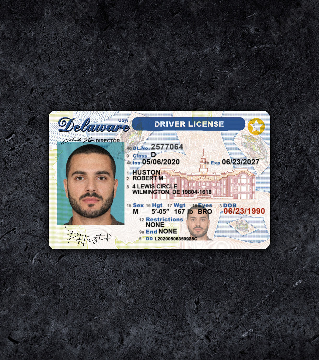 Delaware Driver License PSD Template - 2017