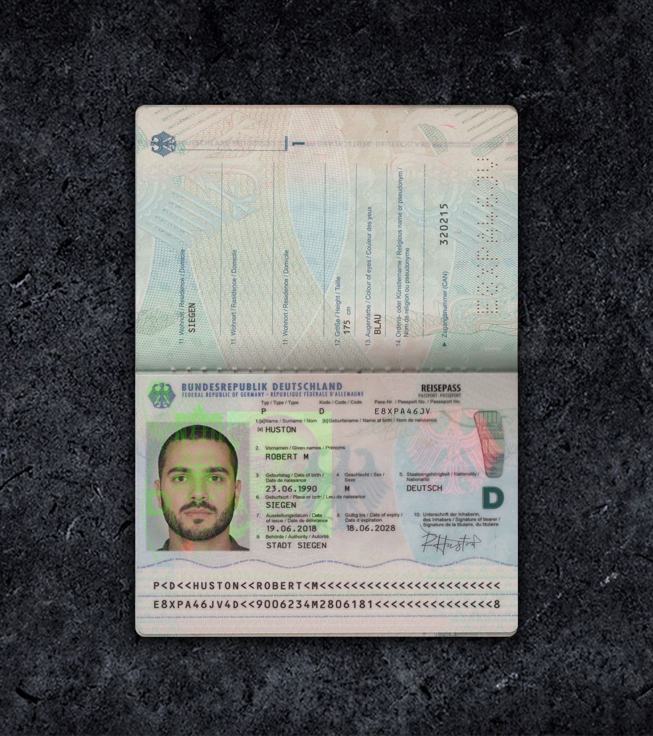 Germany DEU Passport PSD Template - 2017