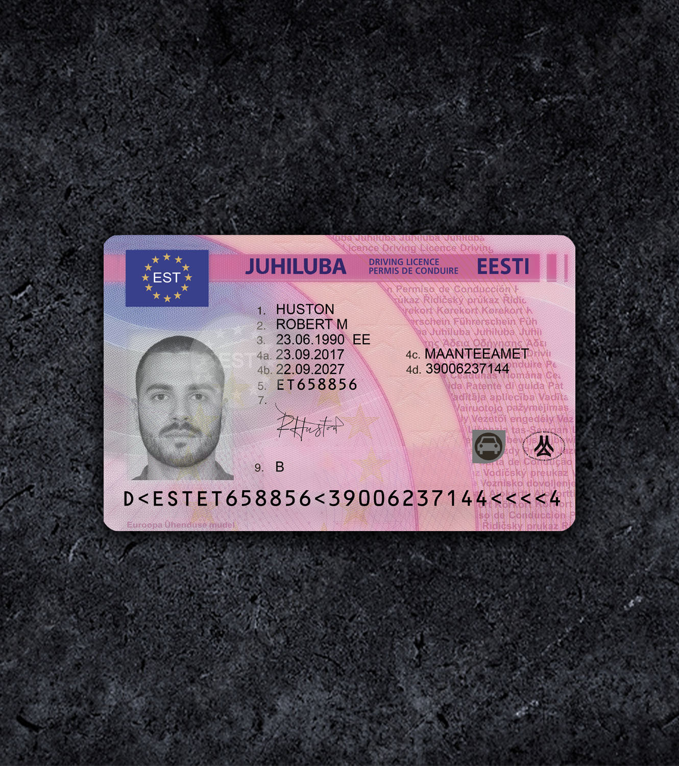Estonia Driver License PSD Template - 2013