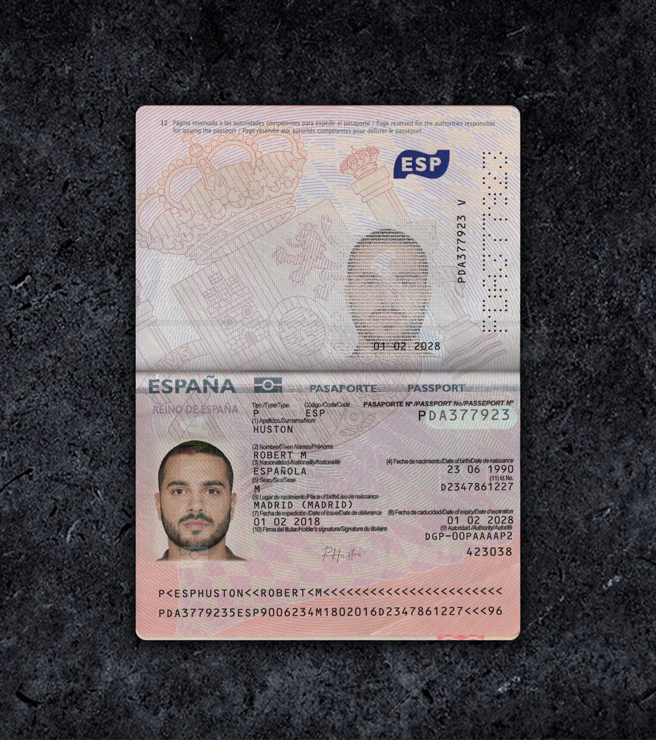 Spain Passport PSD Template - 2015