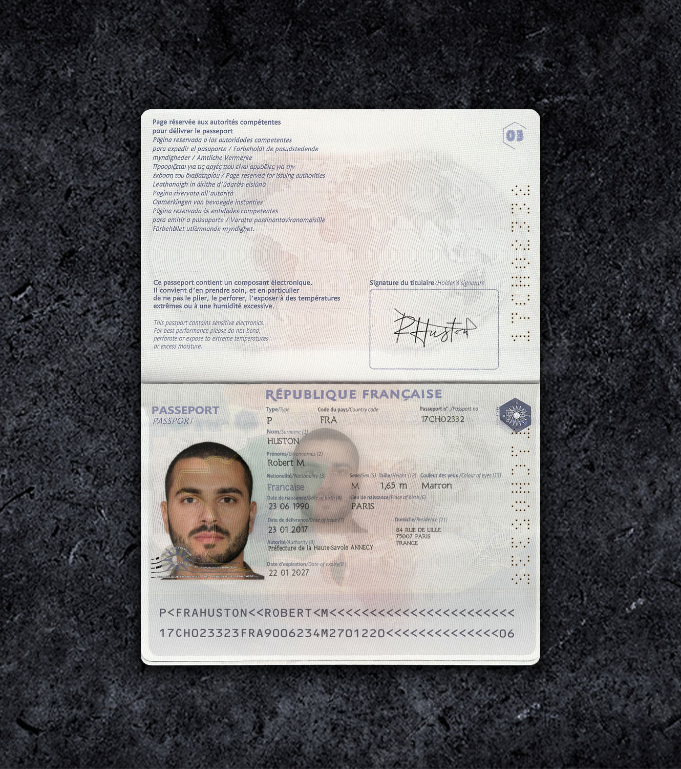 France Passport PSD Template - 2006