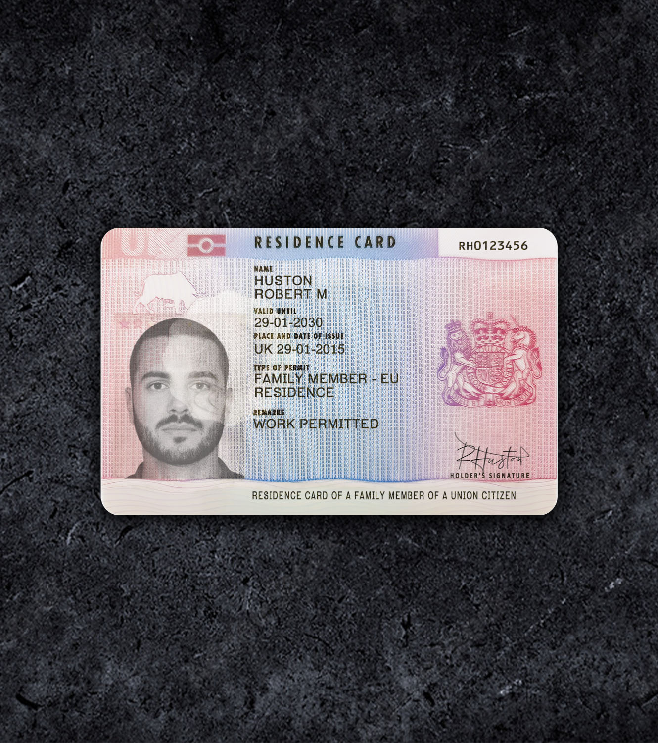 United Kingdom GBR Residence Permit PSD Template - 2022