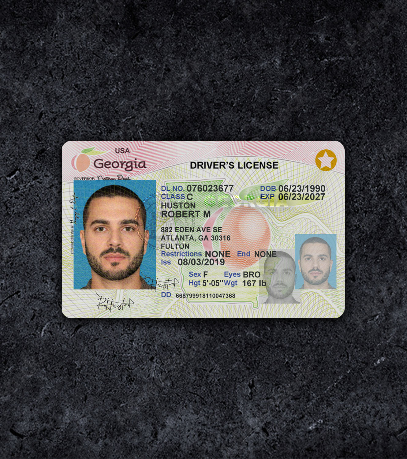 Georgia GA Driver License PSD Template - 2015
