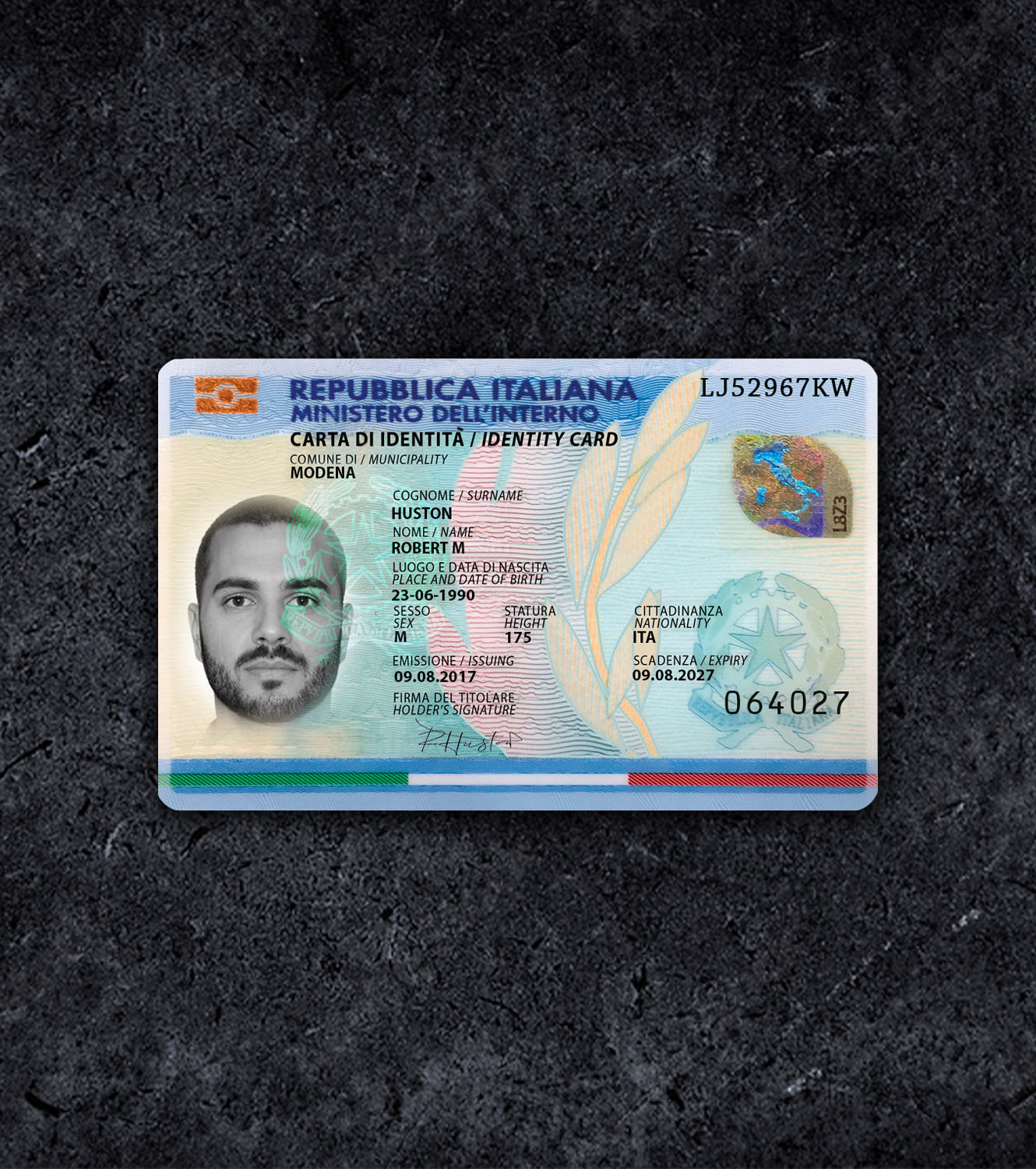 Italy ID Card PSD Template - 2016