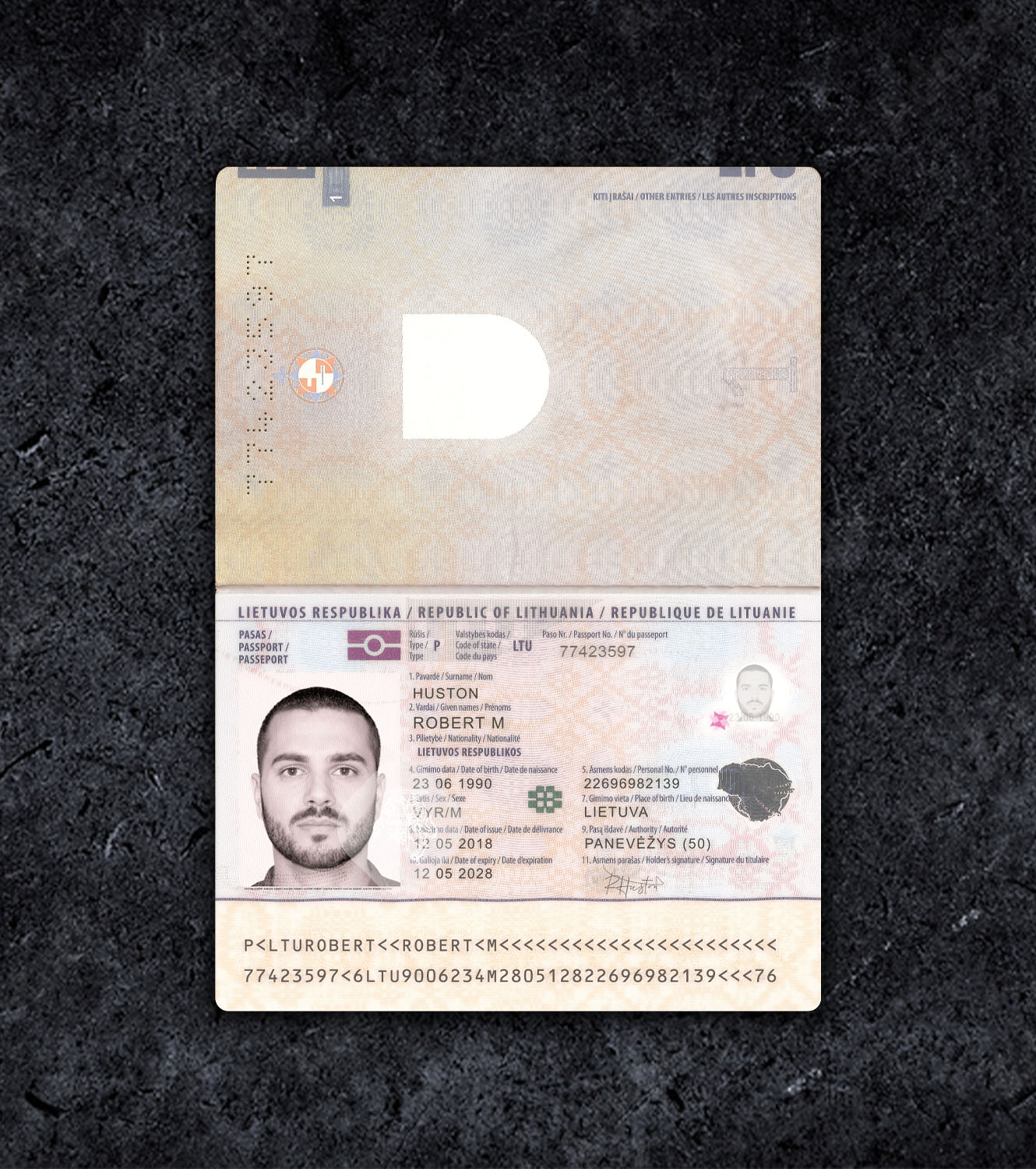 Lithuania Passport PSD Template - 2011