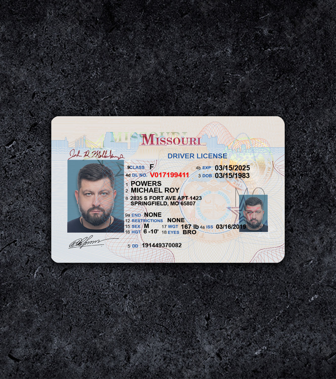 Missouri MO Driver License PSD Template - 2012