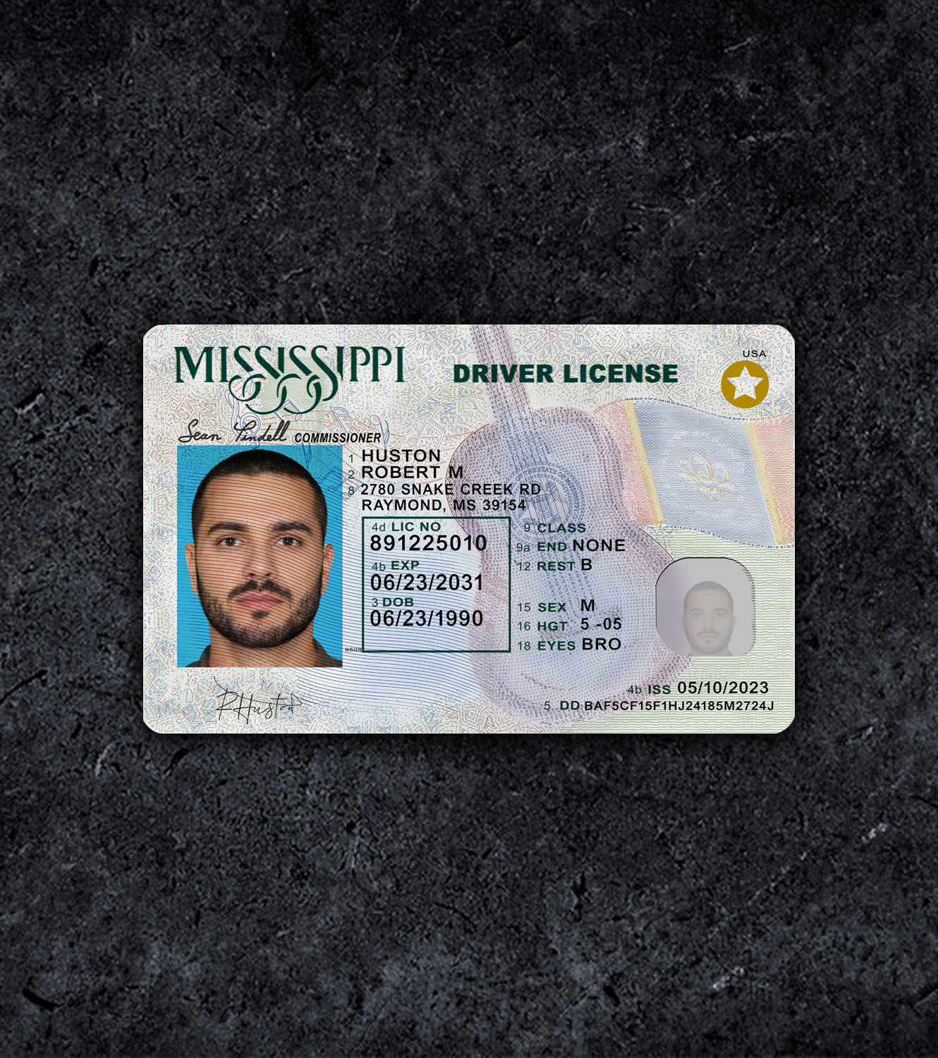 Mississippi Driver License PSD Template - 2023
