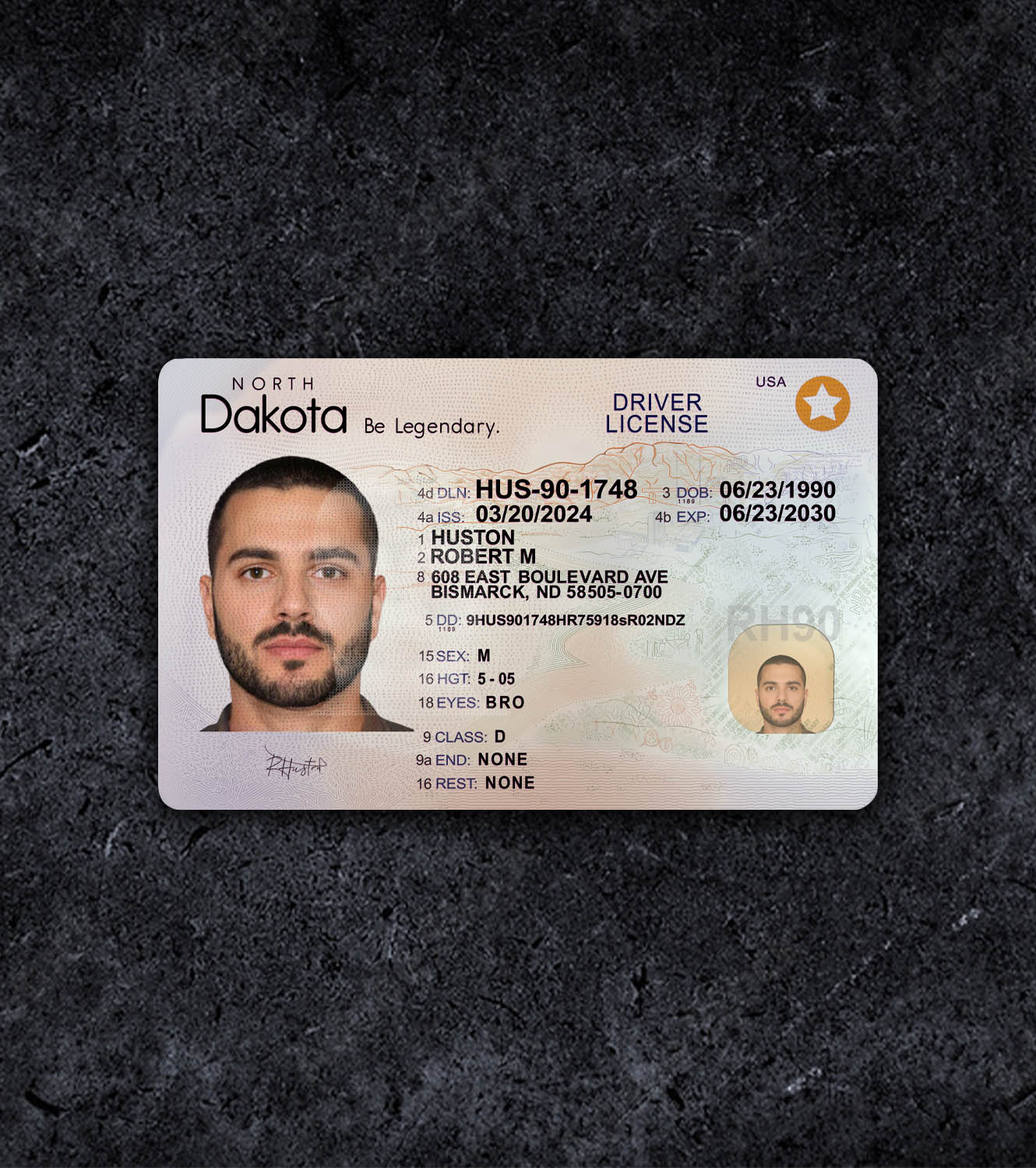 North Dakota ND Driver License PSD Template - 2023