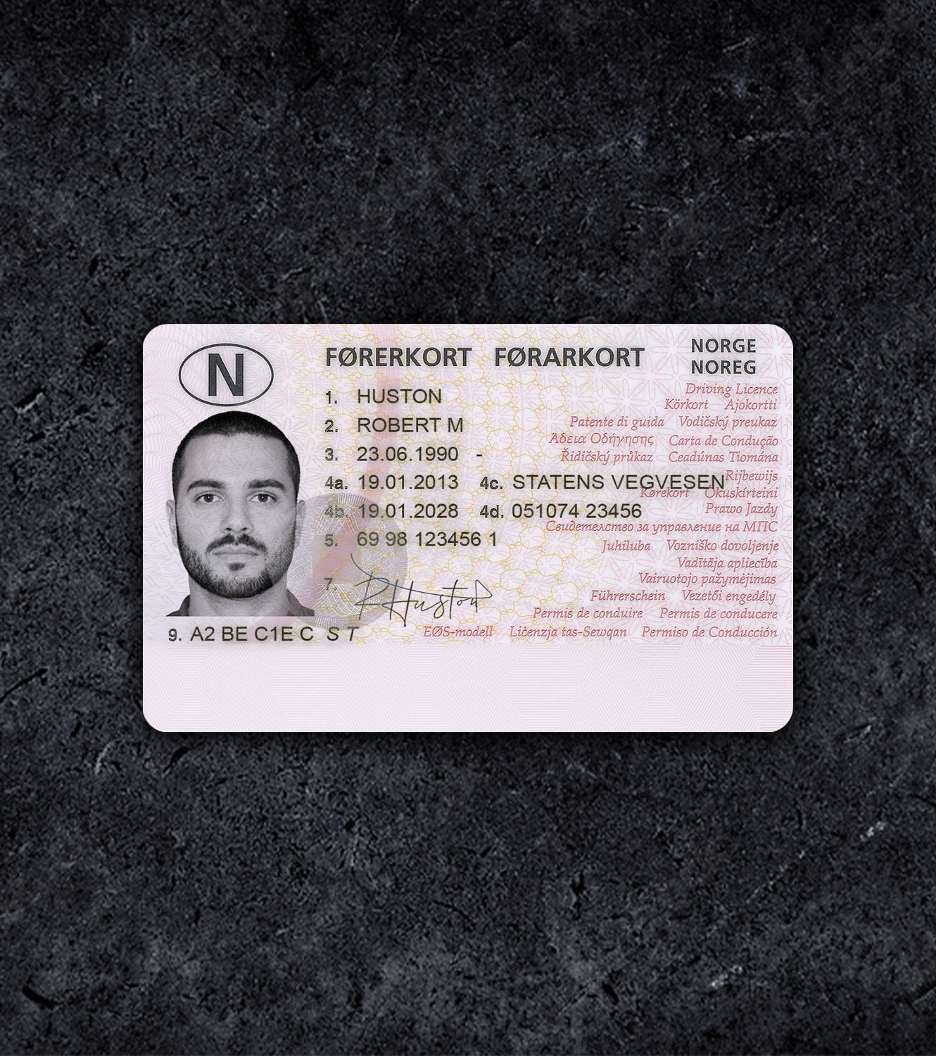 Norway Driver License PSD Template - 2015