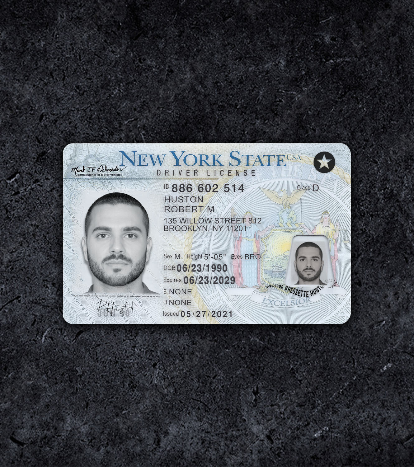 New York NY Driver License PSD Template - 2017