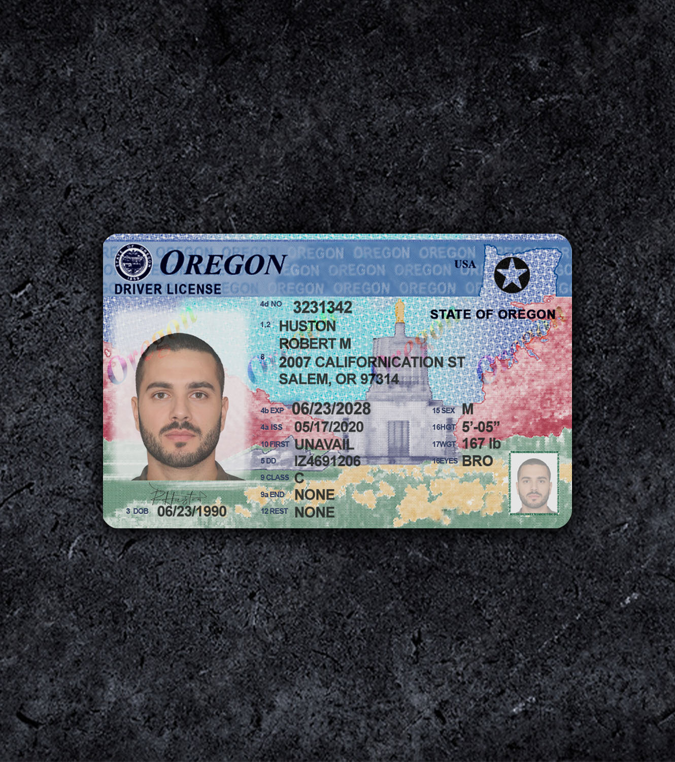 Oregon Driver License PSD Template - 2018
