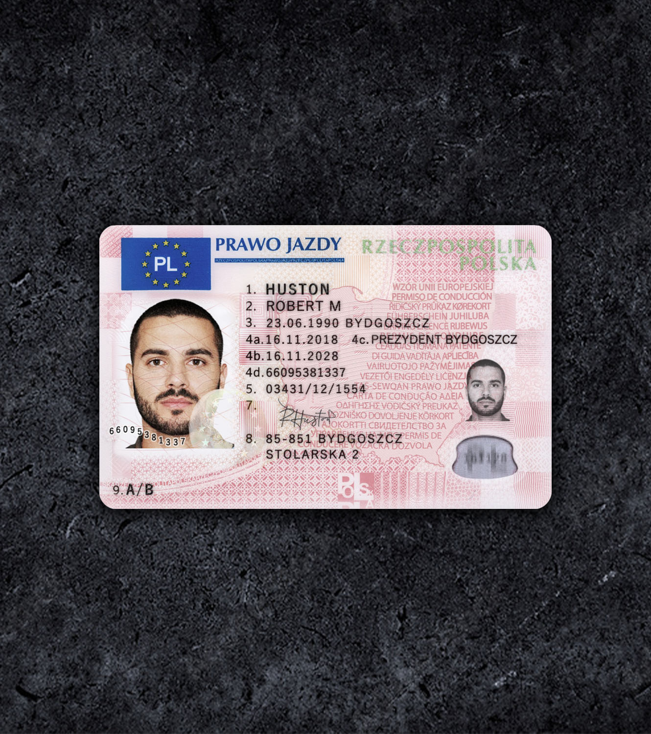 Poland PL Driver License PSD Template - 2013