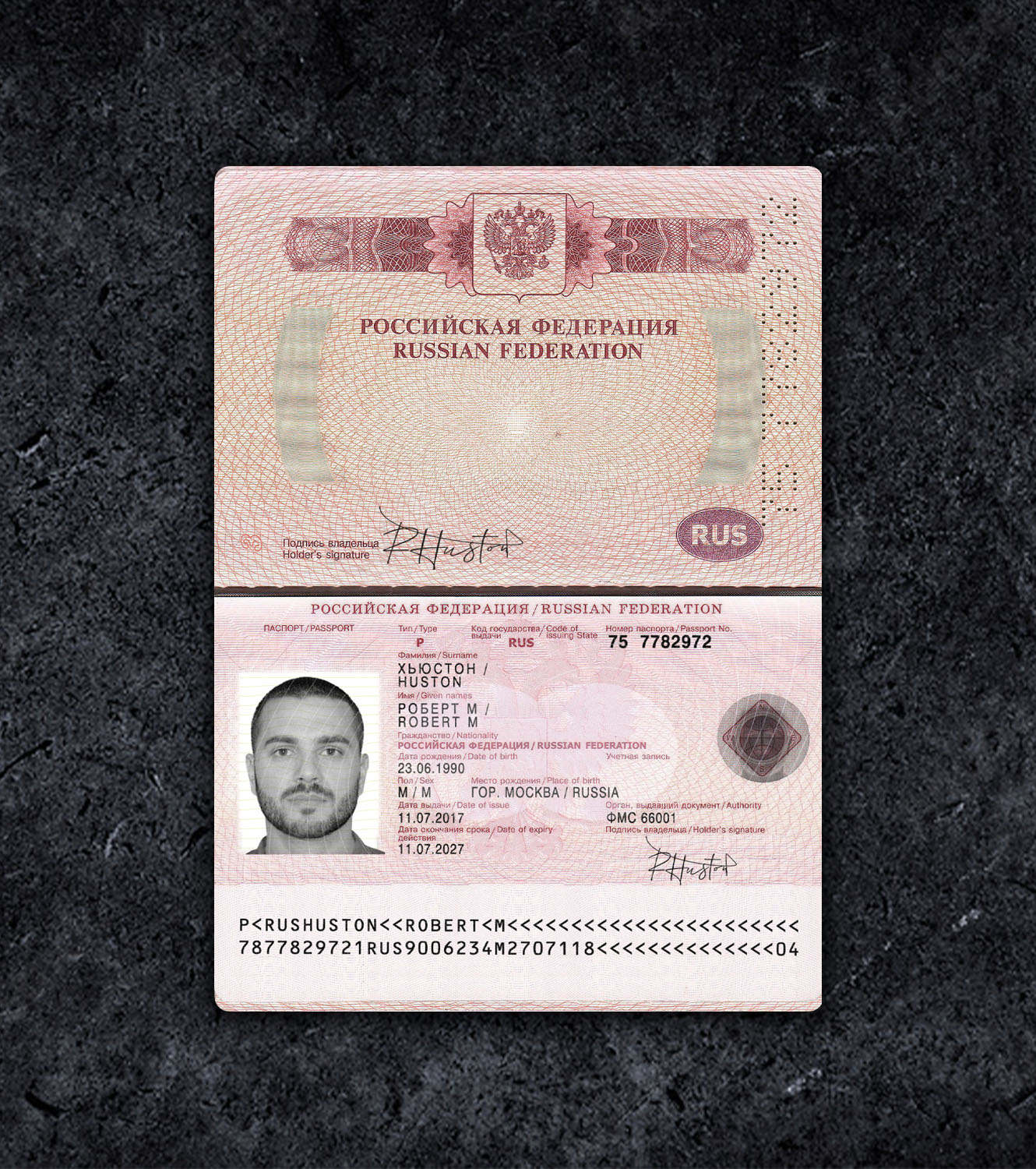 Russia Passport PSD Template - 2010