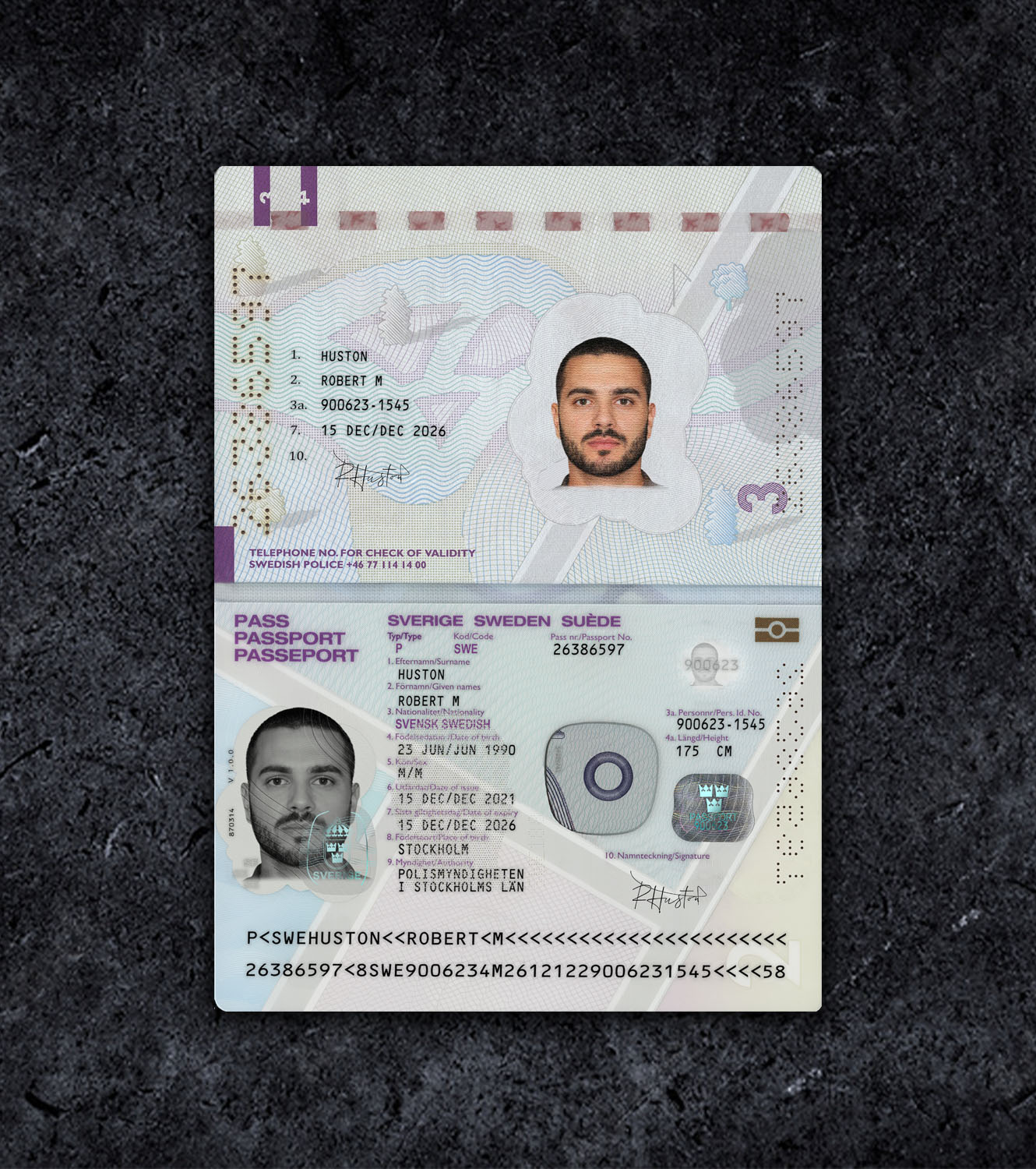 Sweden Passport PSD Template - 2012