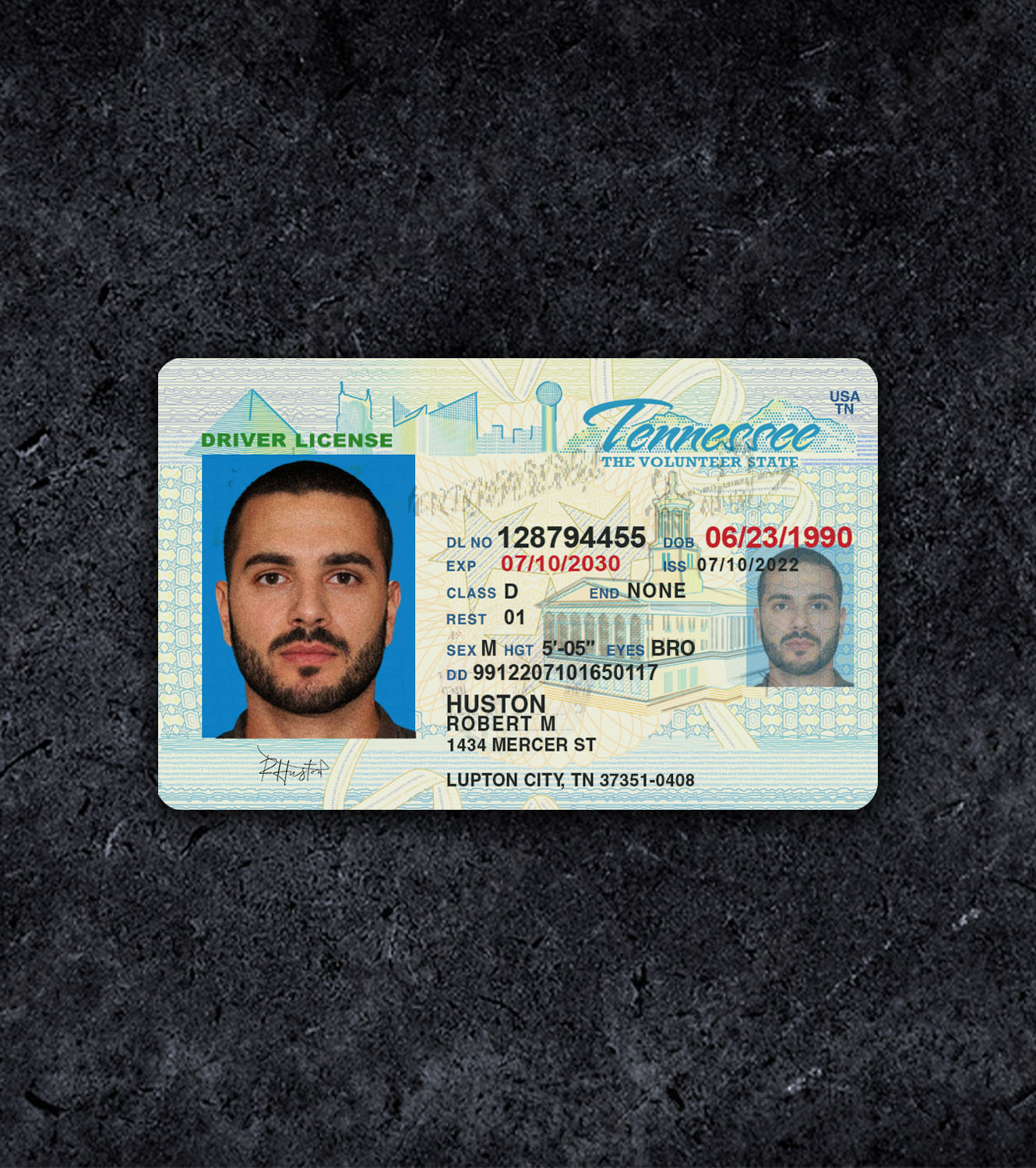 Tennessee Driver License PSD Template - 2011