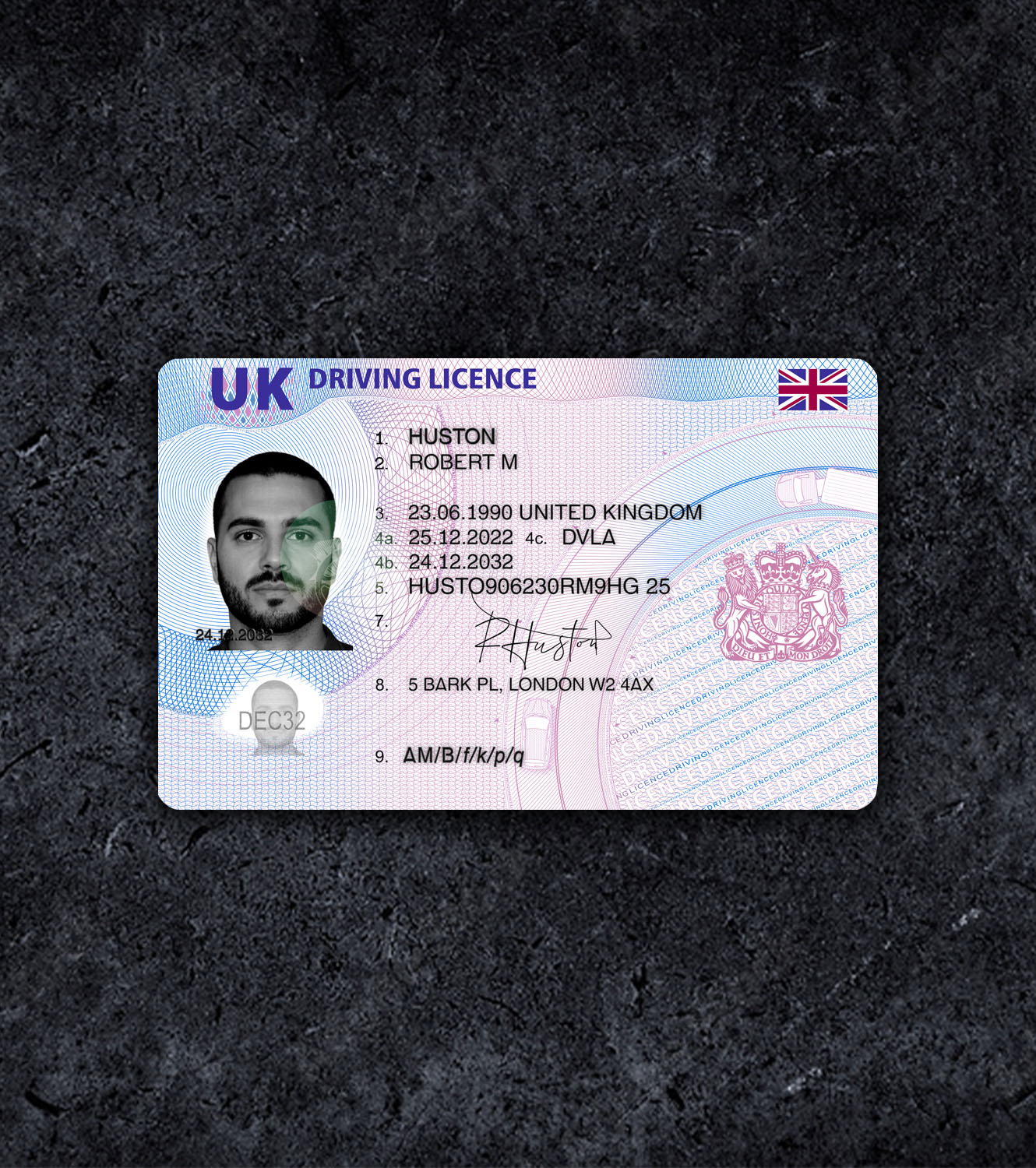 United Kingdom UK GBR Driver License PSD Template - 2022